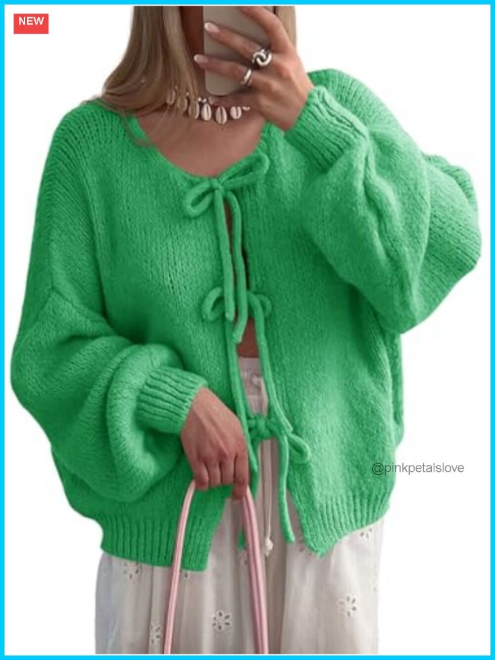 Oversized Long Sleeve Tie Front Ribbed Knit Cardigan Sweater